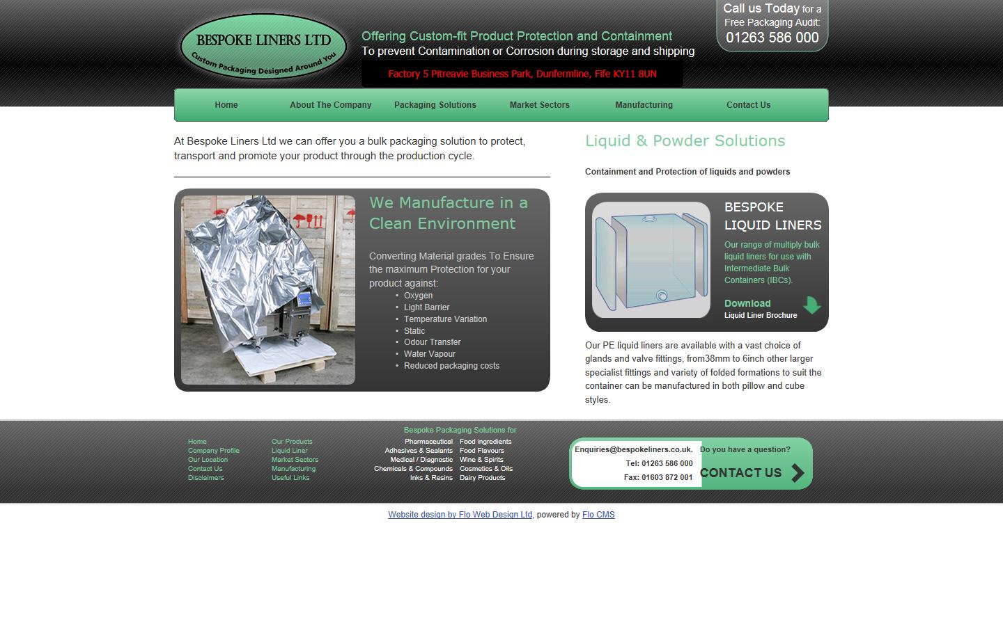 Bespoke Liners Ltd. Website