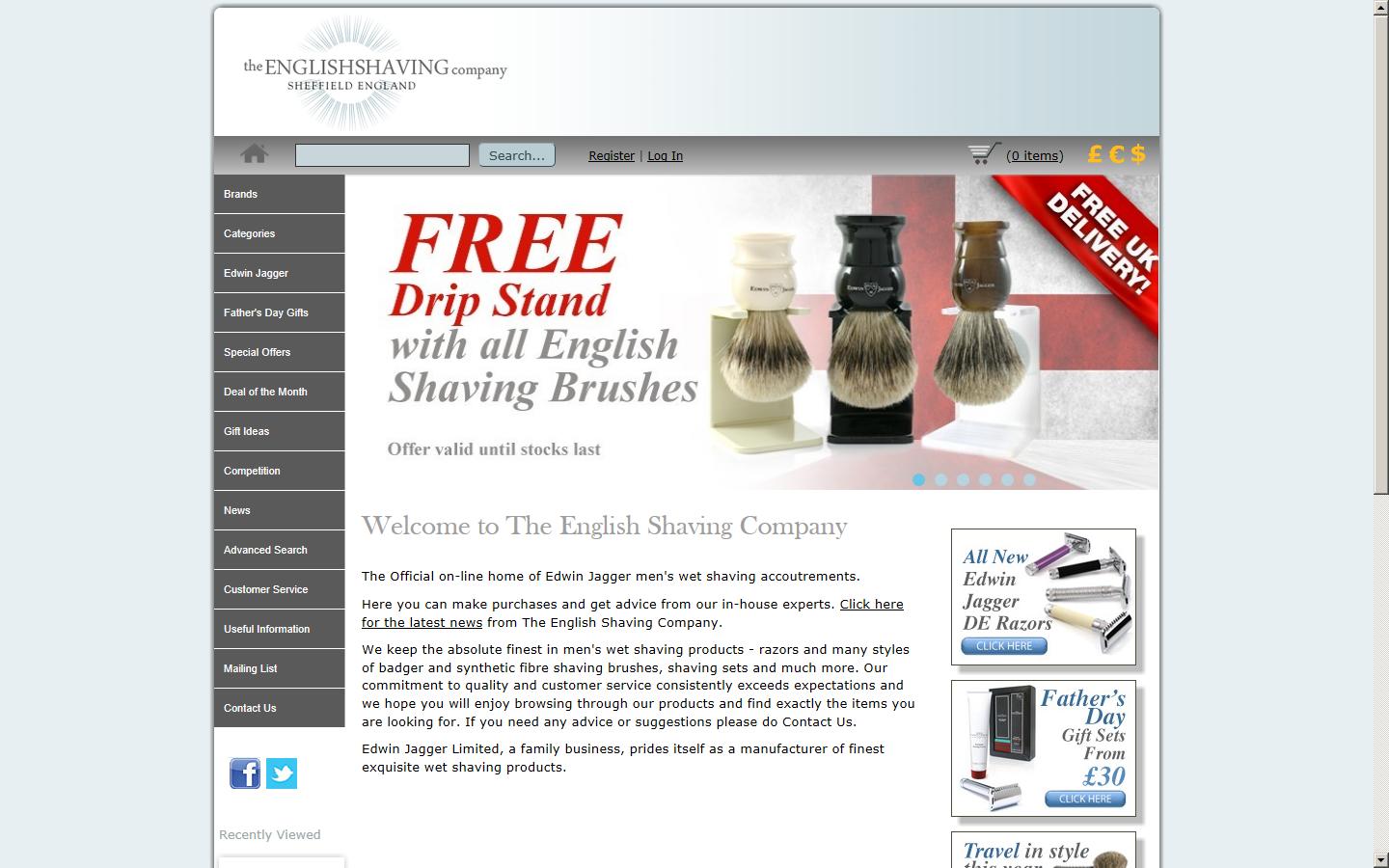 The English Shaving Co Website
