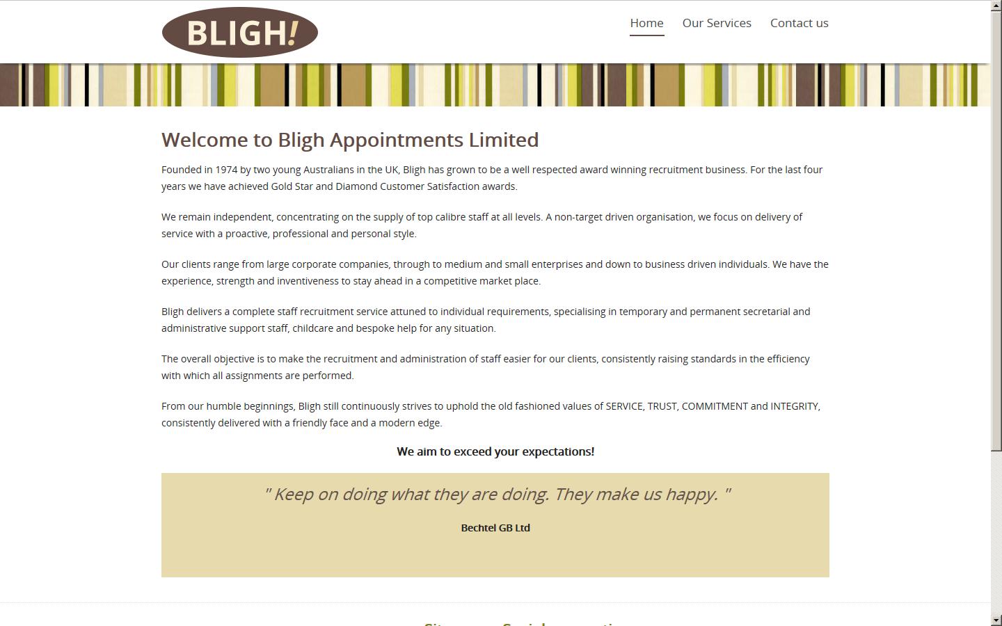BLIGH APPOINTMENTS LTD Website
