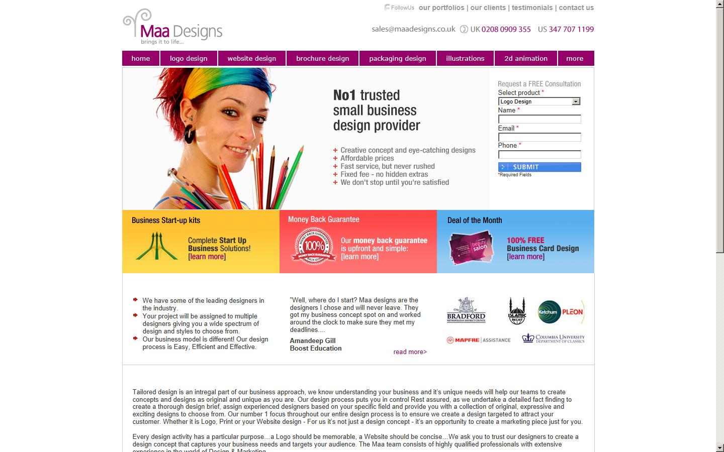 Maa Designs Ltd Website