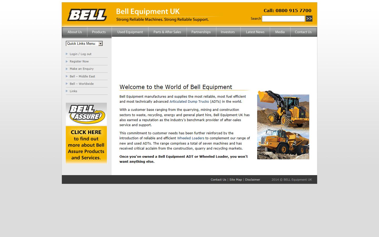 Bell Equipment UK Website
