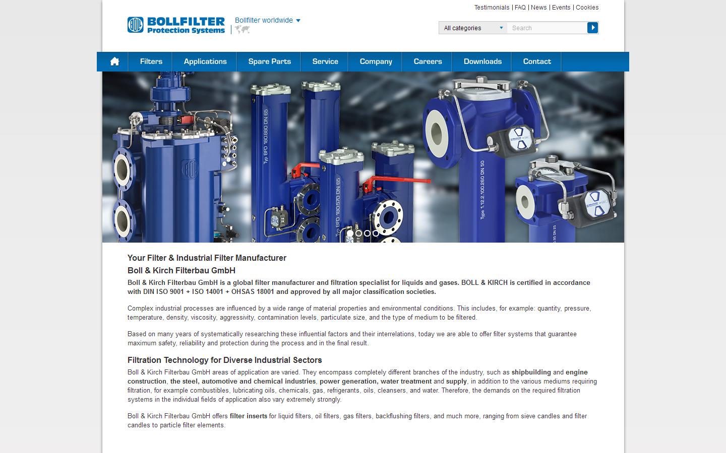 Bollfilter UK Ltd Website