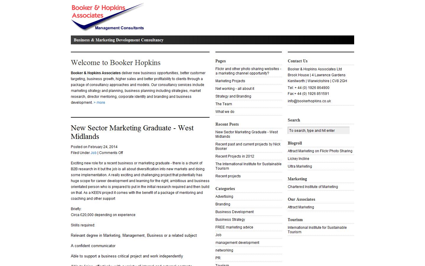 Booker & Hopkins Associates Ltd  Website