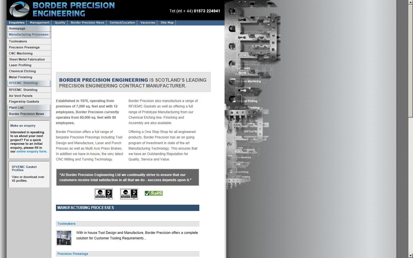 Border Precision Ltd Website
