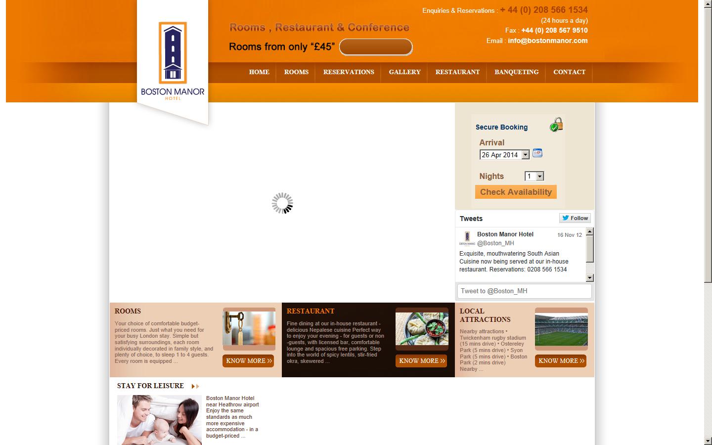 Boston Manor Hotel Website
