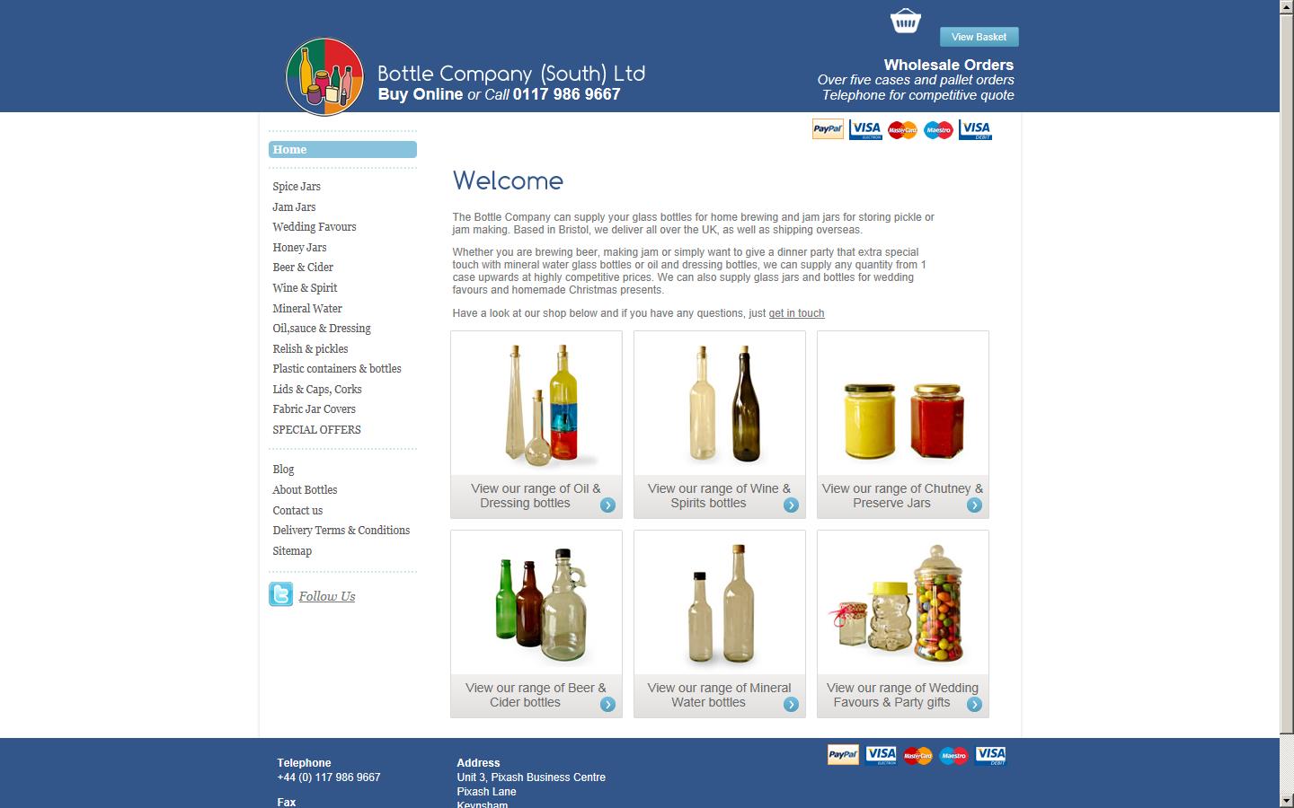Bottle Company (South) Ltd  Website