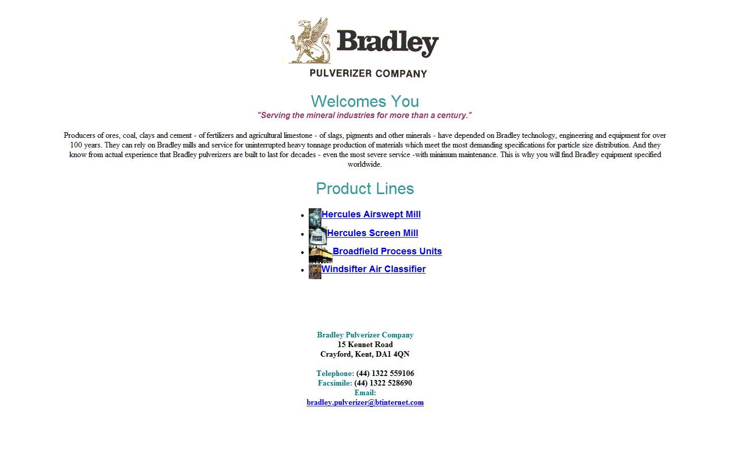 Bradley Pulverizer Company  Website