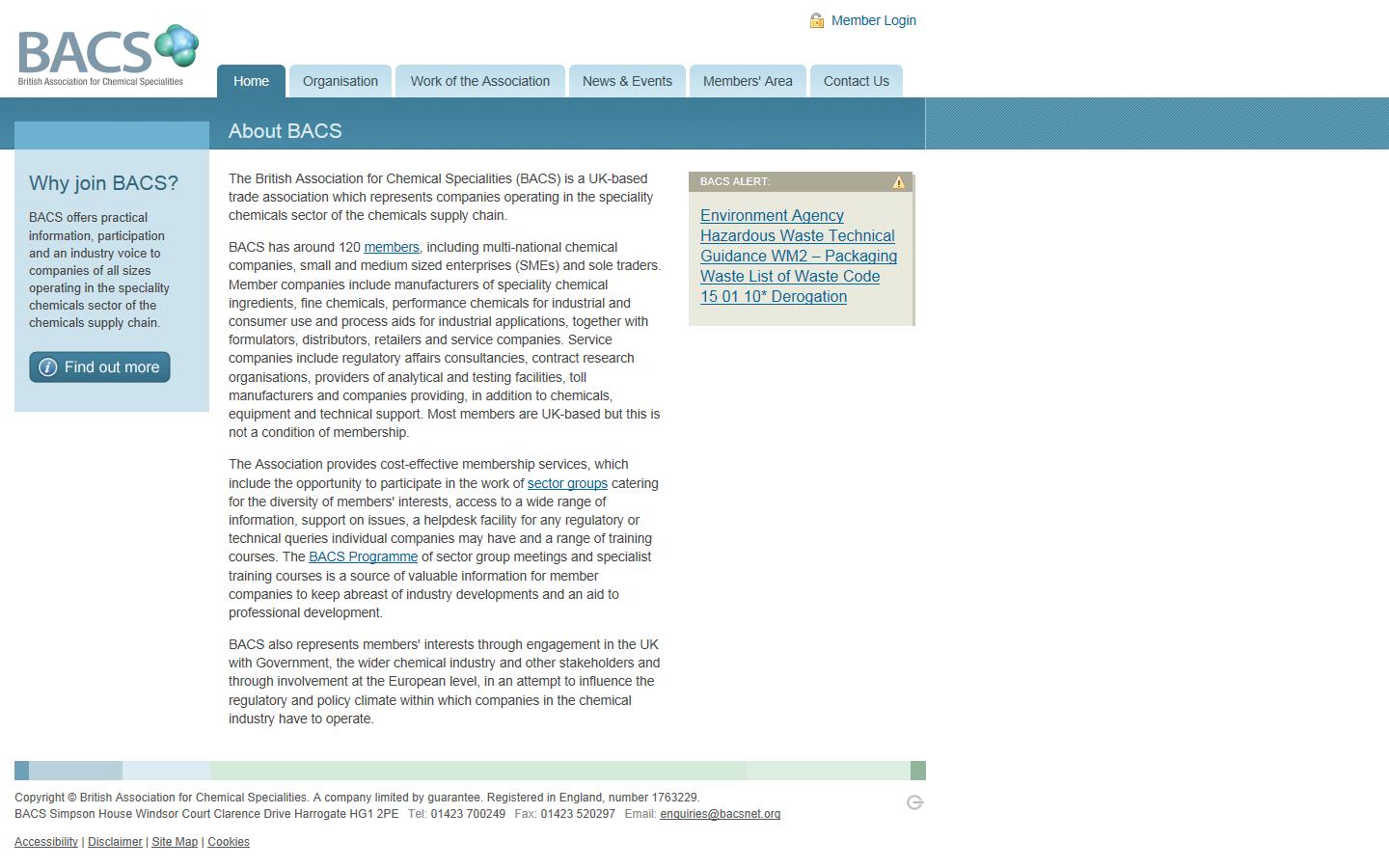 British Association for Chemical Specialities Website