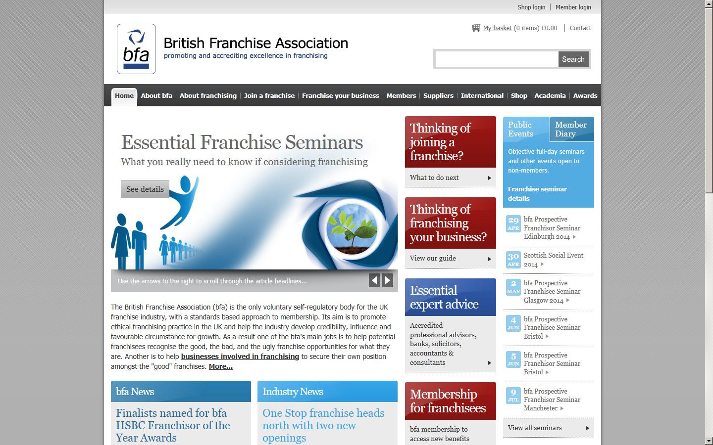 British Franchise Association Website