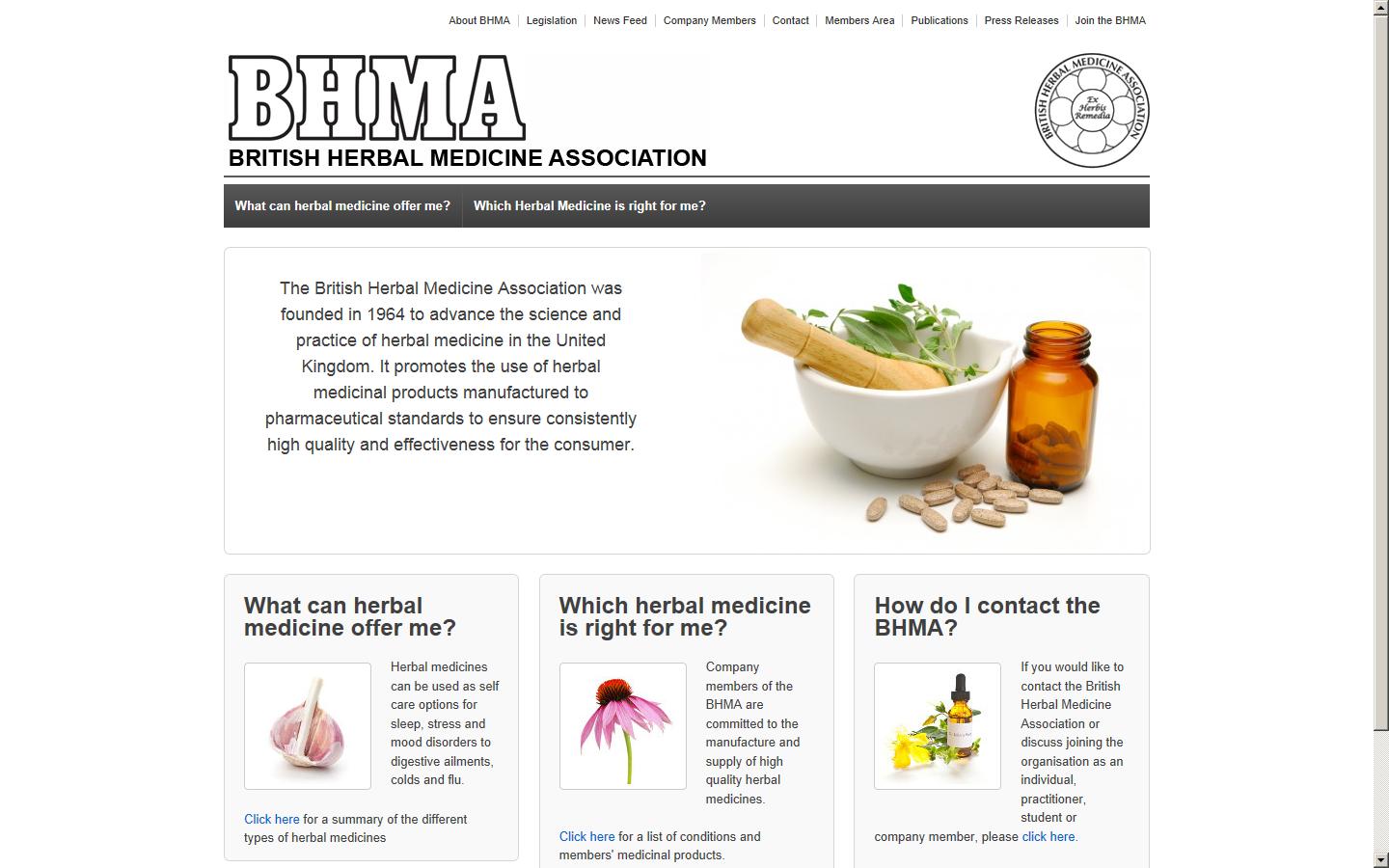 British Herbal Medicine Association Website