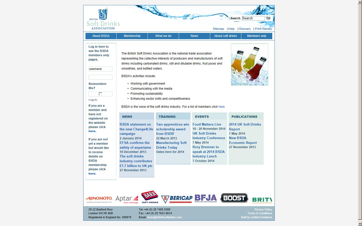 British Soft Drinks Association Website