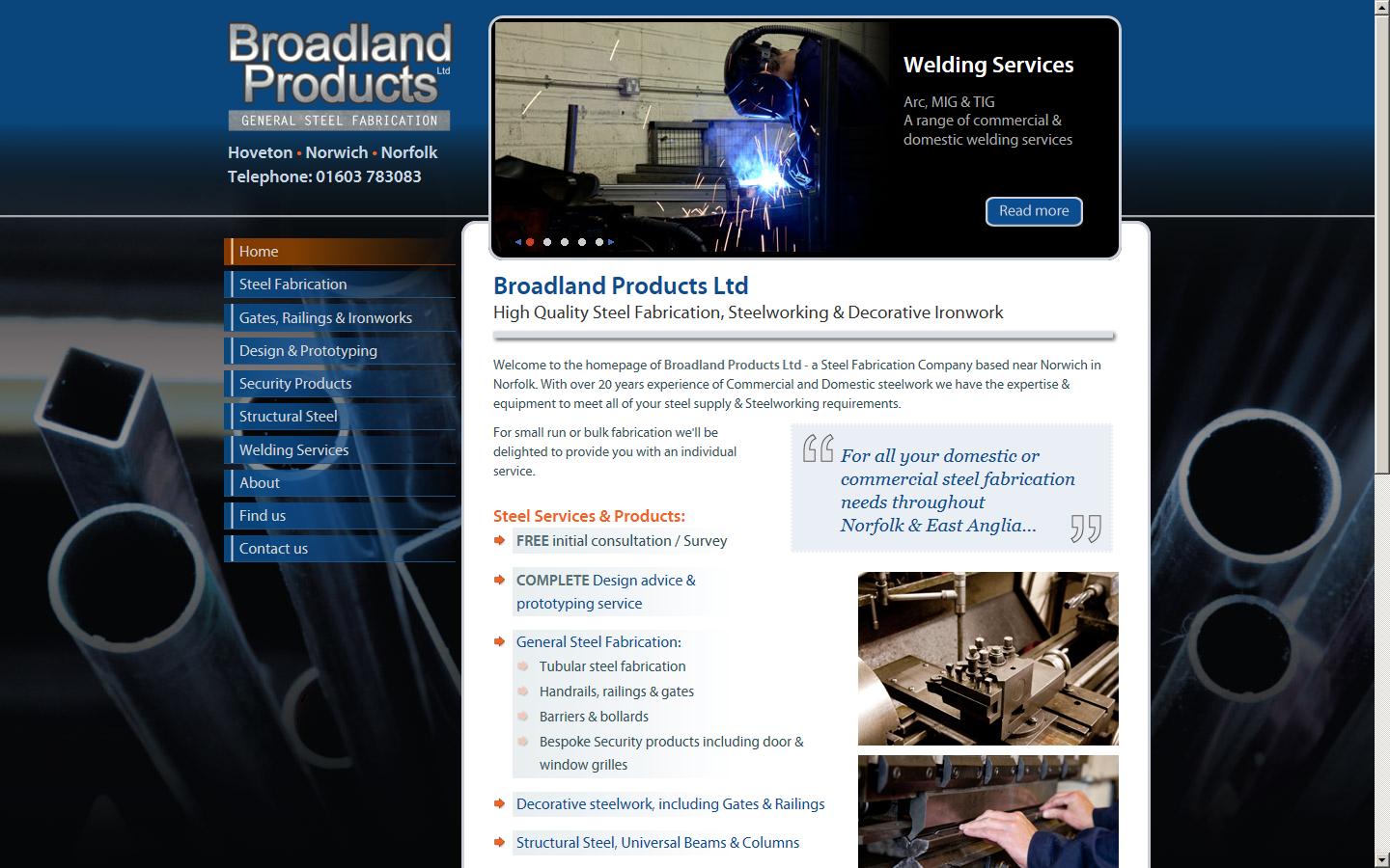 Broadland Products Ltd Website