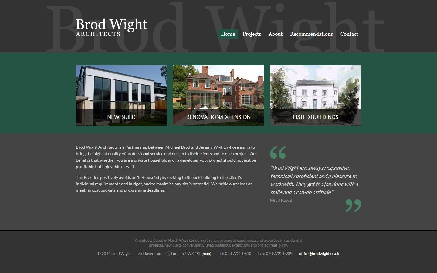 Brod Wight Architects Website