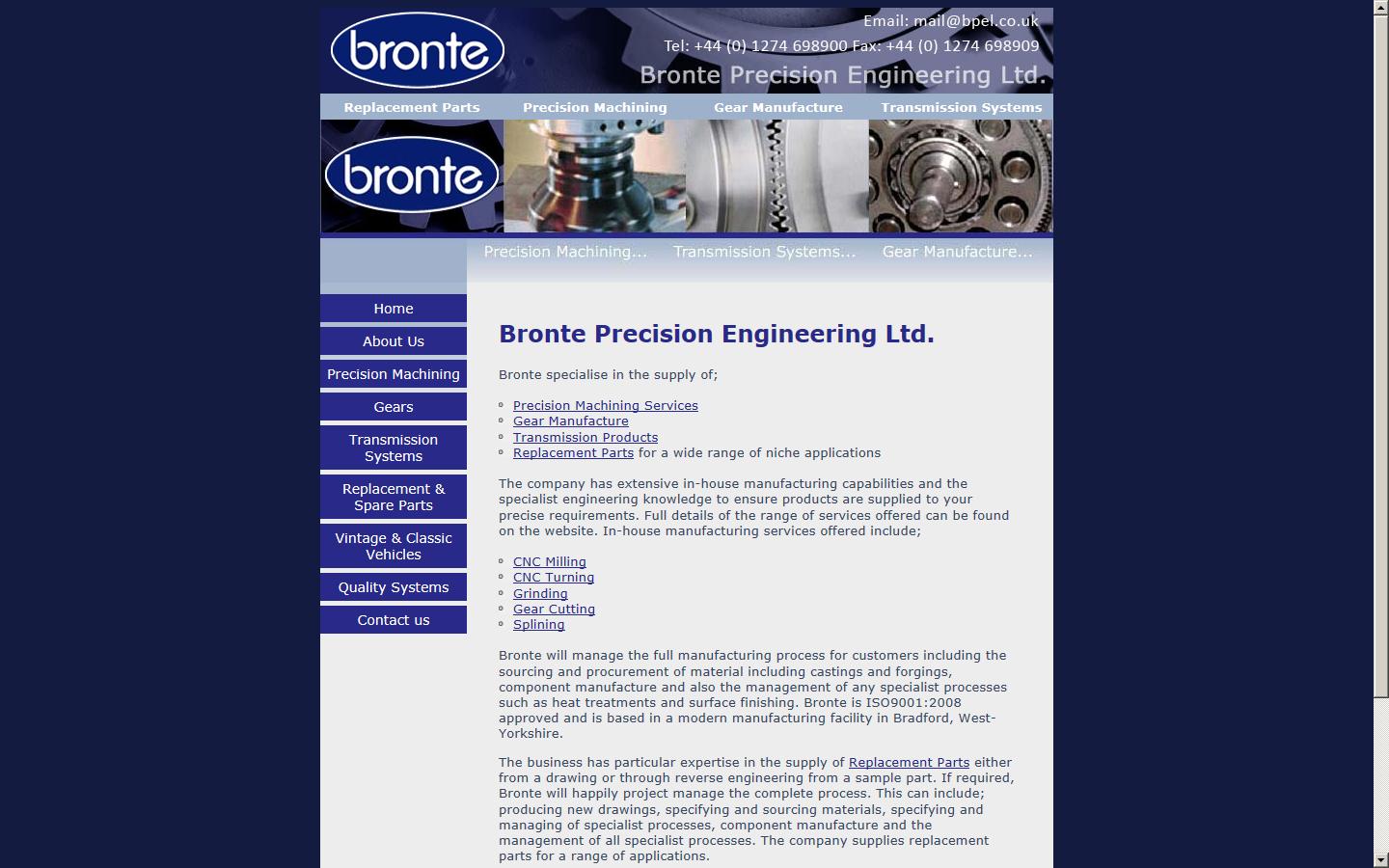 Bronte Precision Engineering Ltd Website