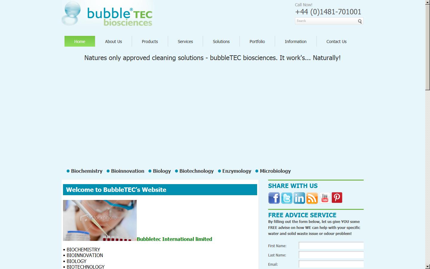 bubbleTEC International Ltd Website