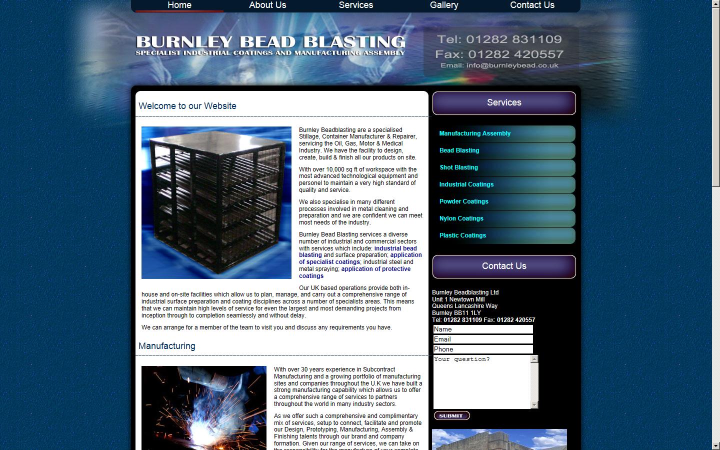 Burnley Beadblasting Ltd Website
