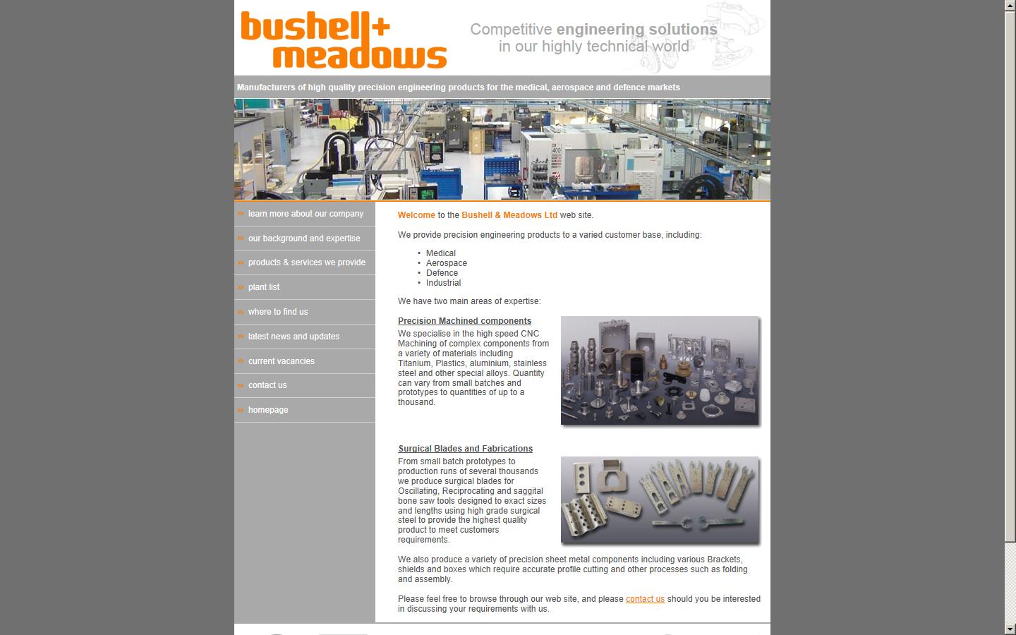 Bushell & Meadows Ltd Website