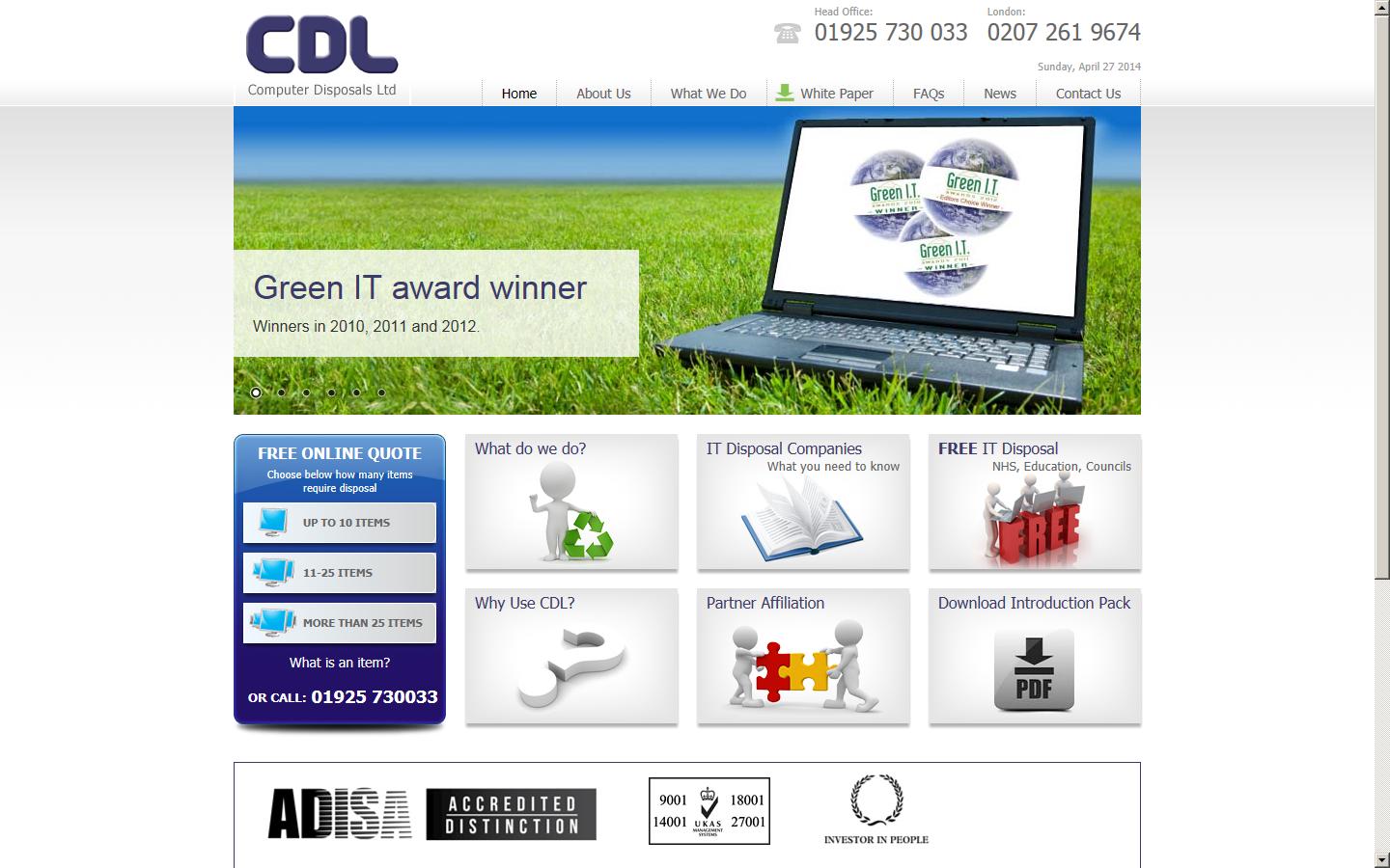 Computer Disposals LTD Website