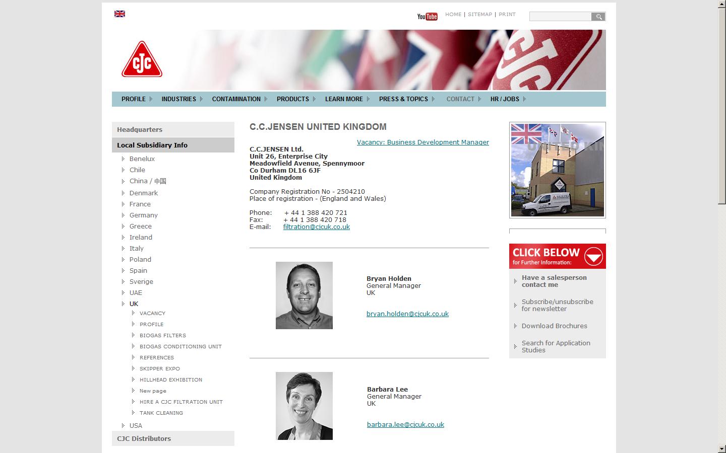 C.C.JENSEN Ltd Website