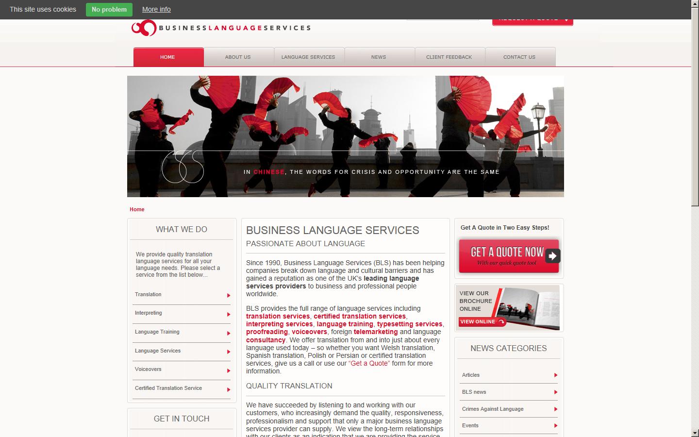 Business Language Services Website