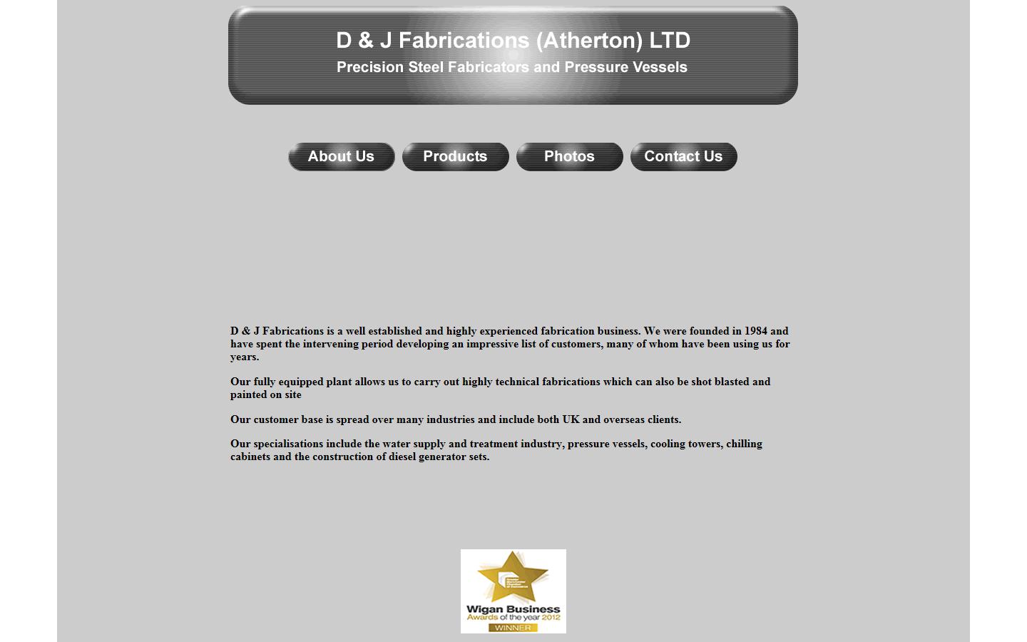 D & J Fabrications (Atherton) Ltd  Website