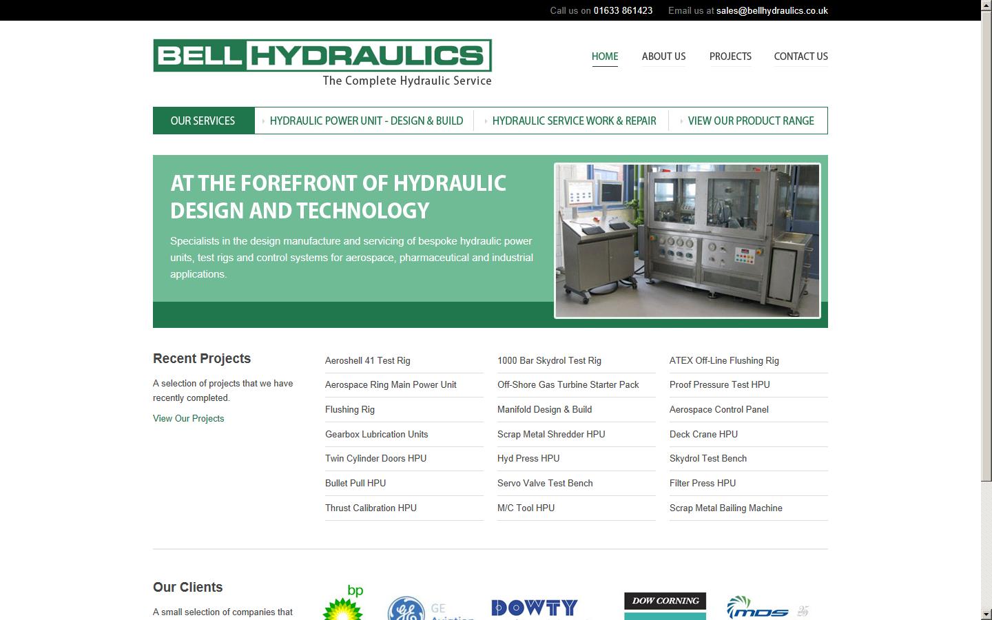 Bell Hydraulics Ltd Website