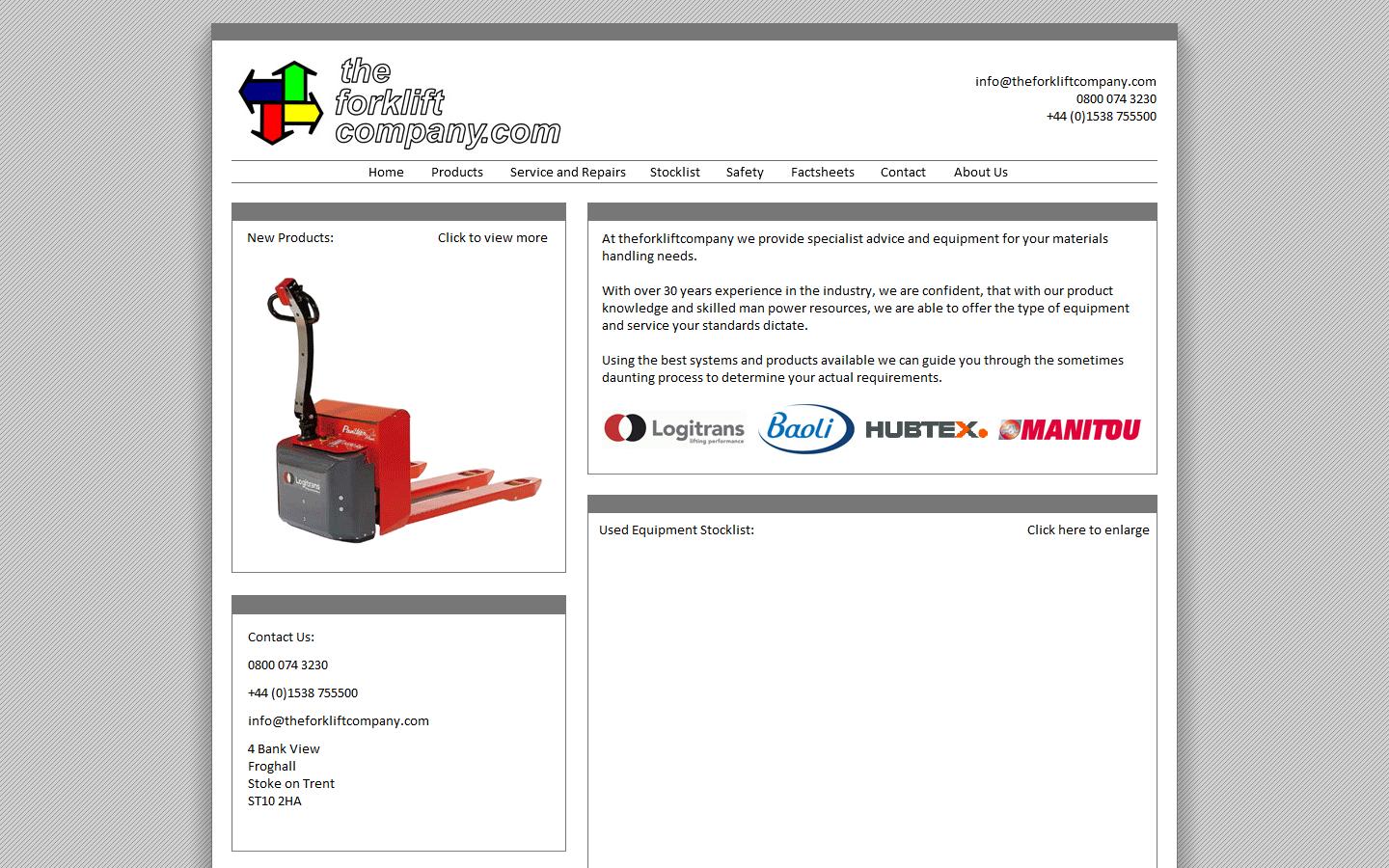 Theforkliftcompany.com Website