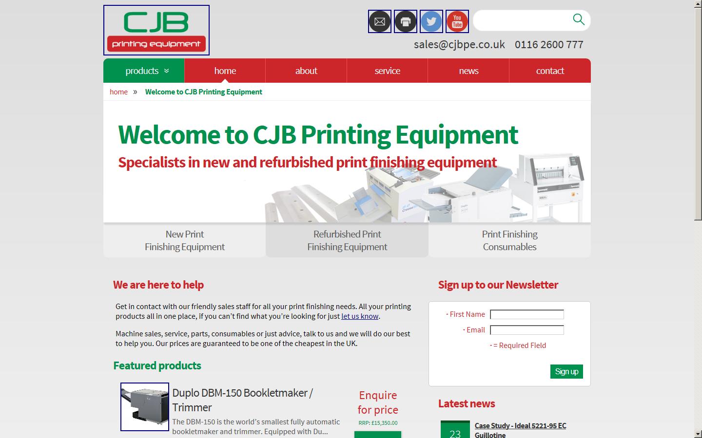 CJB Printing Equipment Website
