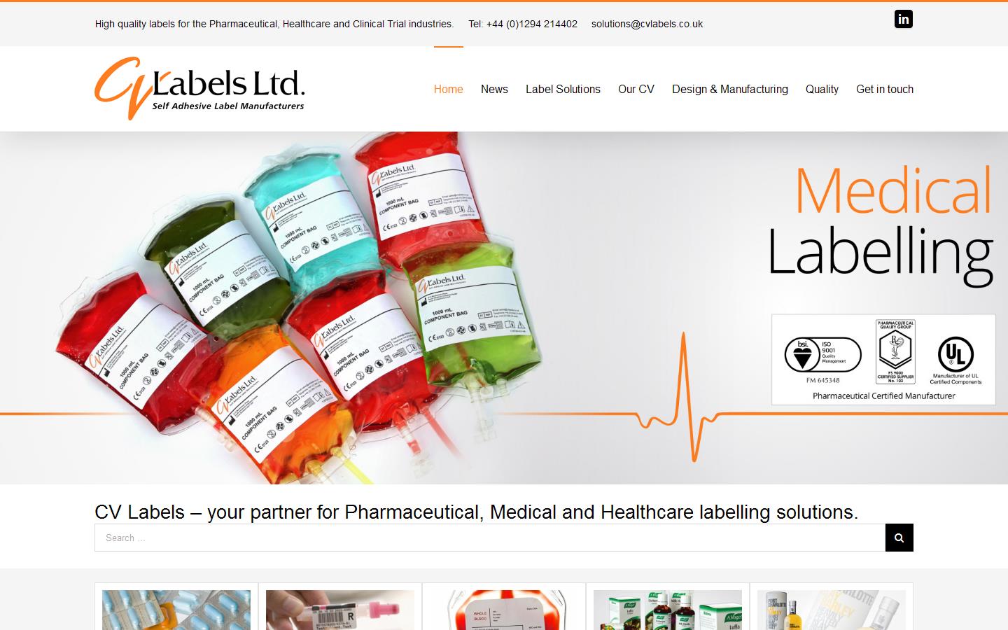 CV Labels Ltd Website