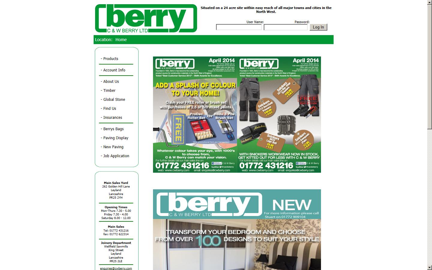 CW Berry Ltd  Website