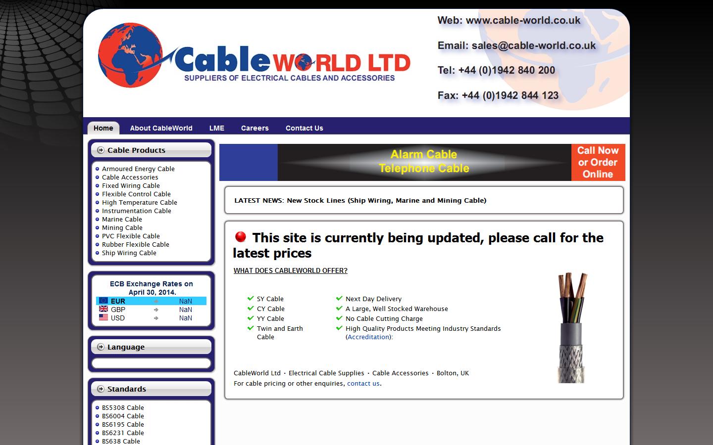 CableWorld LTD Website