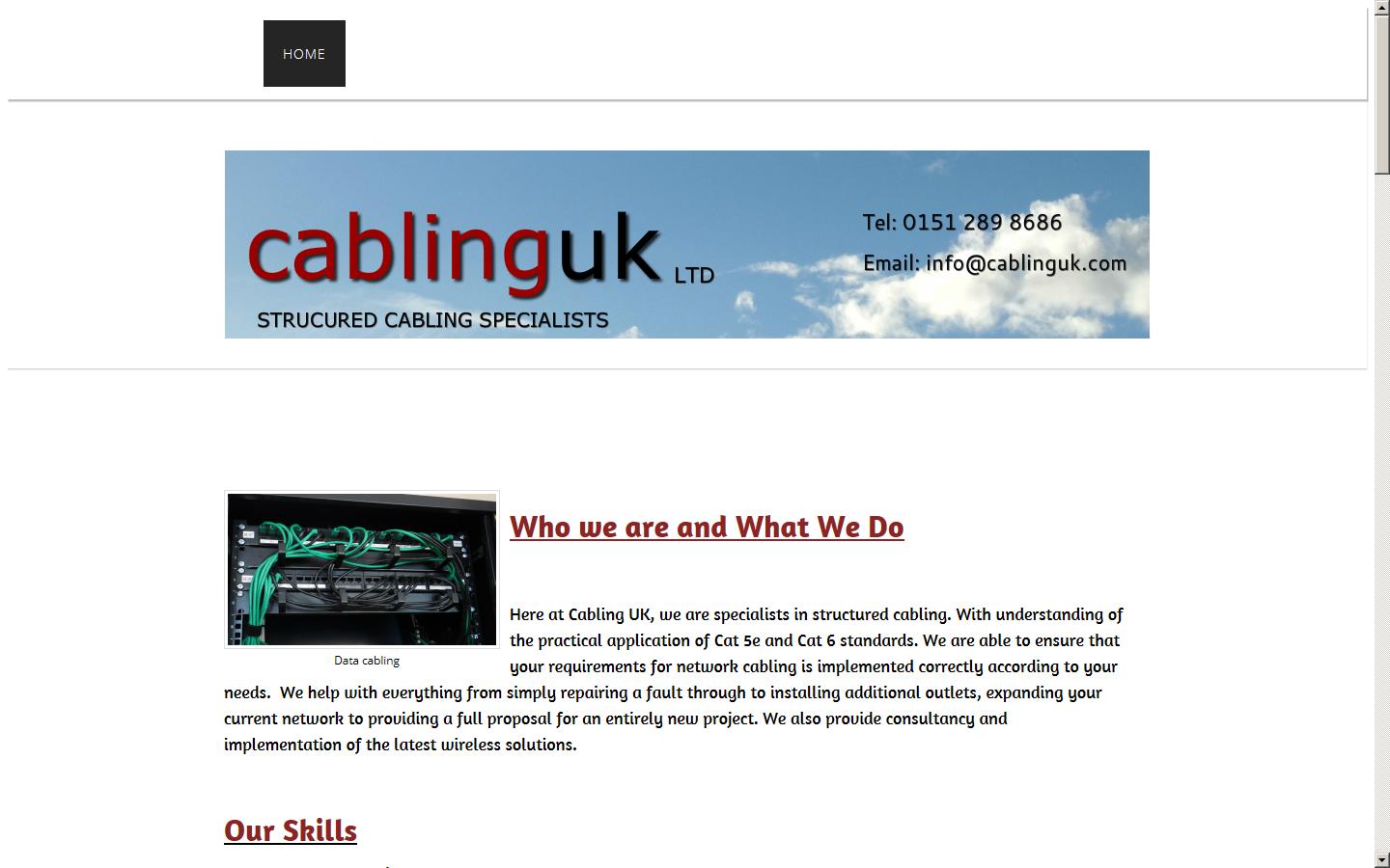 Cabling UK Ltd  Website