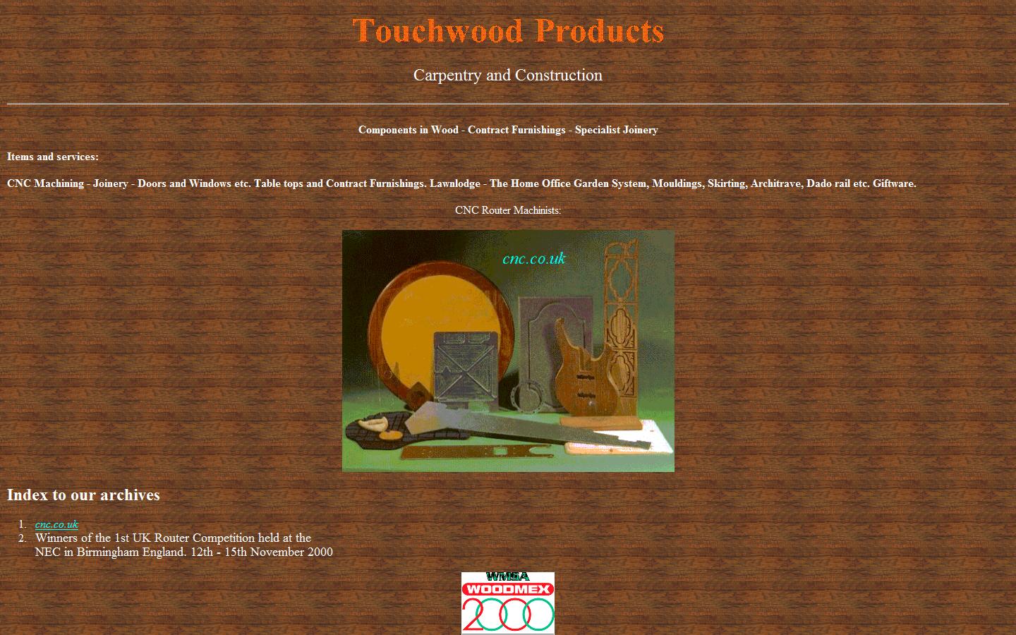 Touchwood Products Website