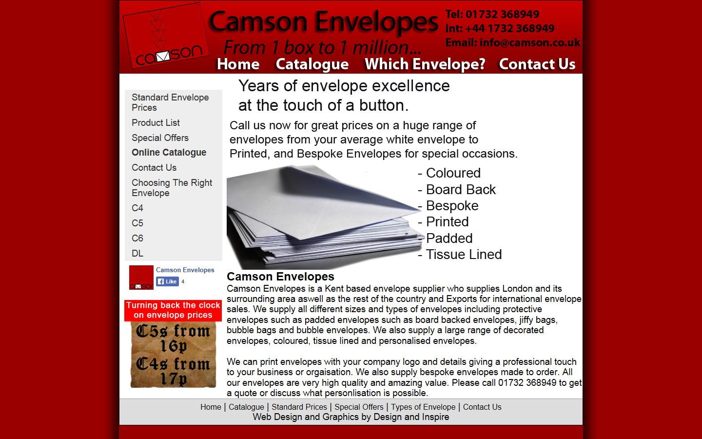 Camson Envelopes Website