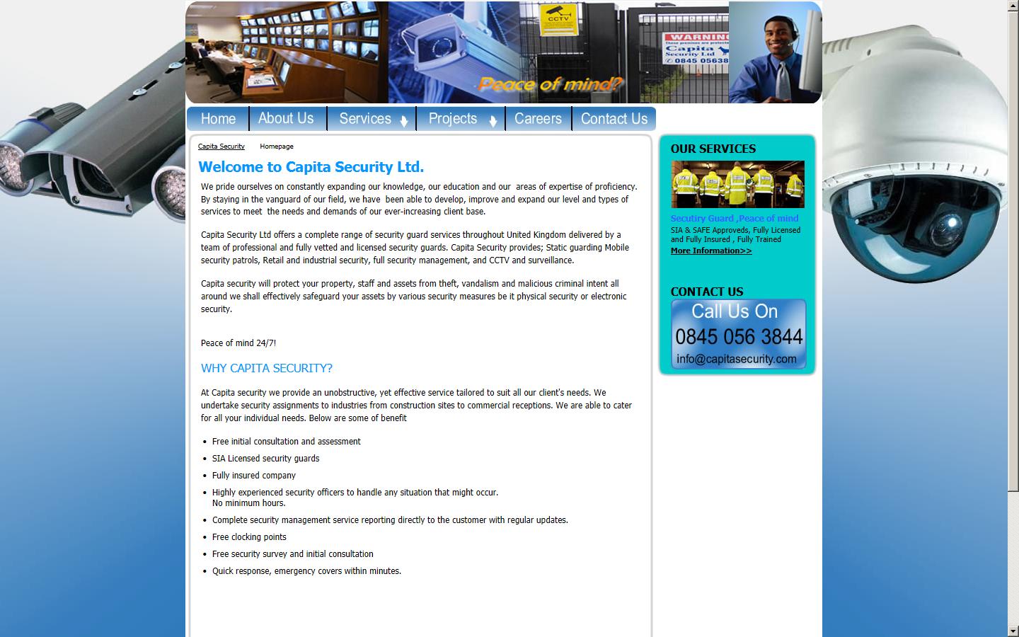 Capita Security Ltd Website