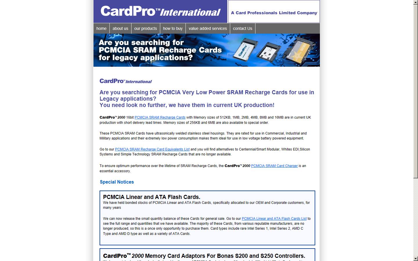 Card Professionals Ltd  Website
