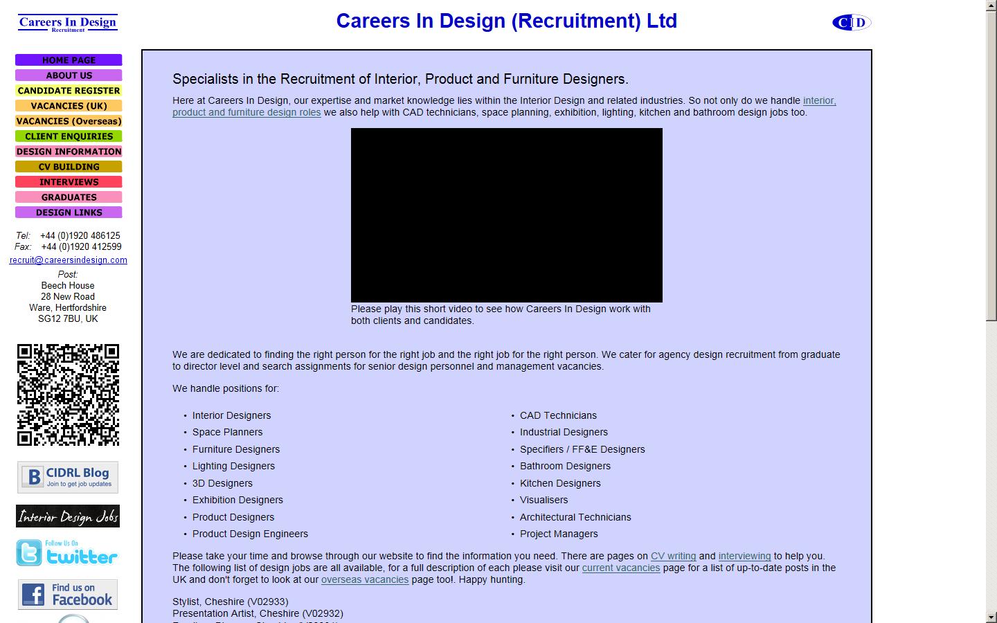 Careers In Design Recruitment Ltd Website