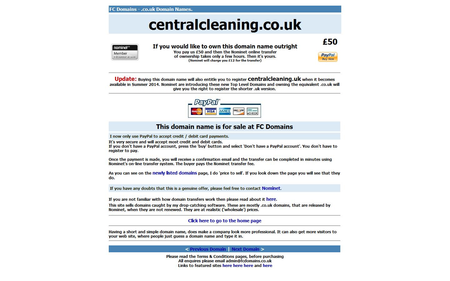 Central Cleaning Ltd Website