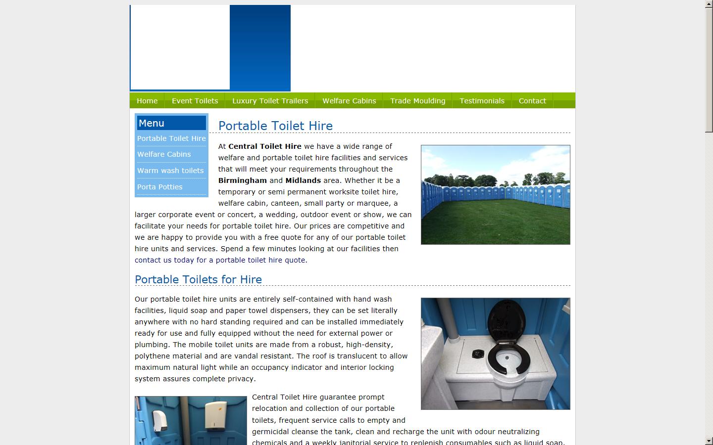 Central Toilet Hire Website