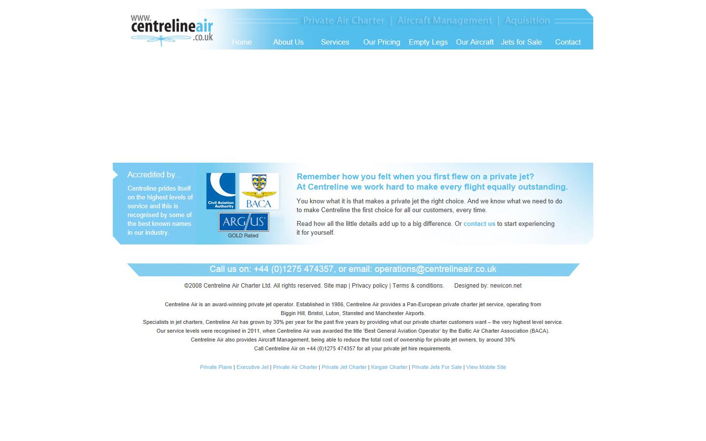 Centreline Air Charter Ltd Website