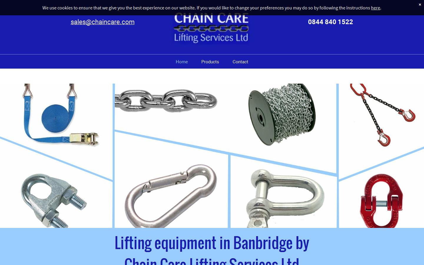 Chain Care, Lifting Services Ltd  Website