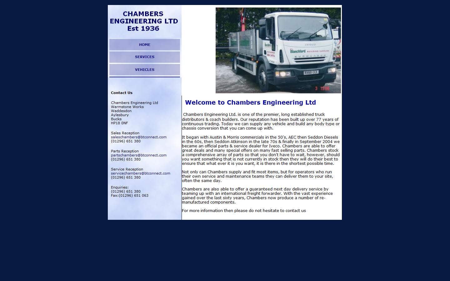 Chambers Engineering Ltd  Website