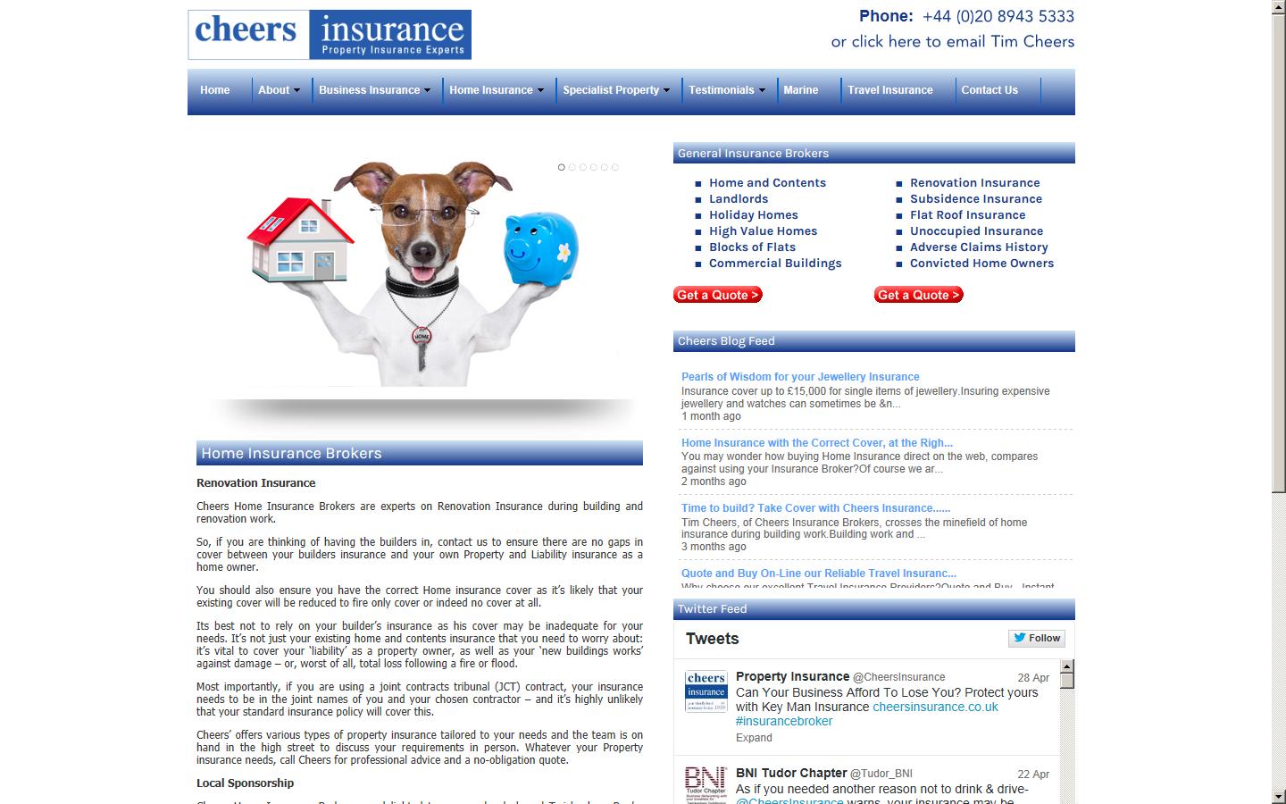Cheers Insurance Brokers Ltd Website