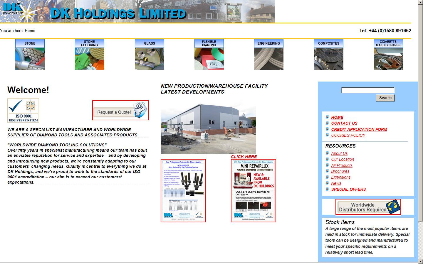 D.K. Holdings Ltd Website