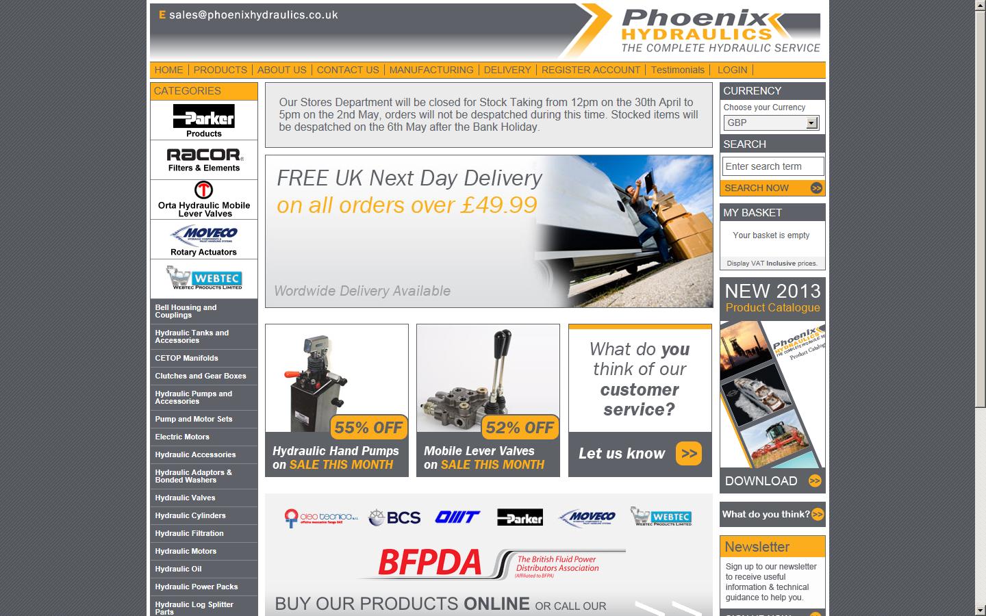 Phoenix Hydraulics Ltd Website