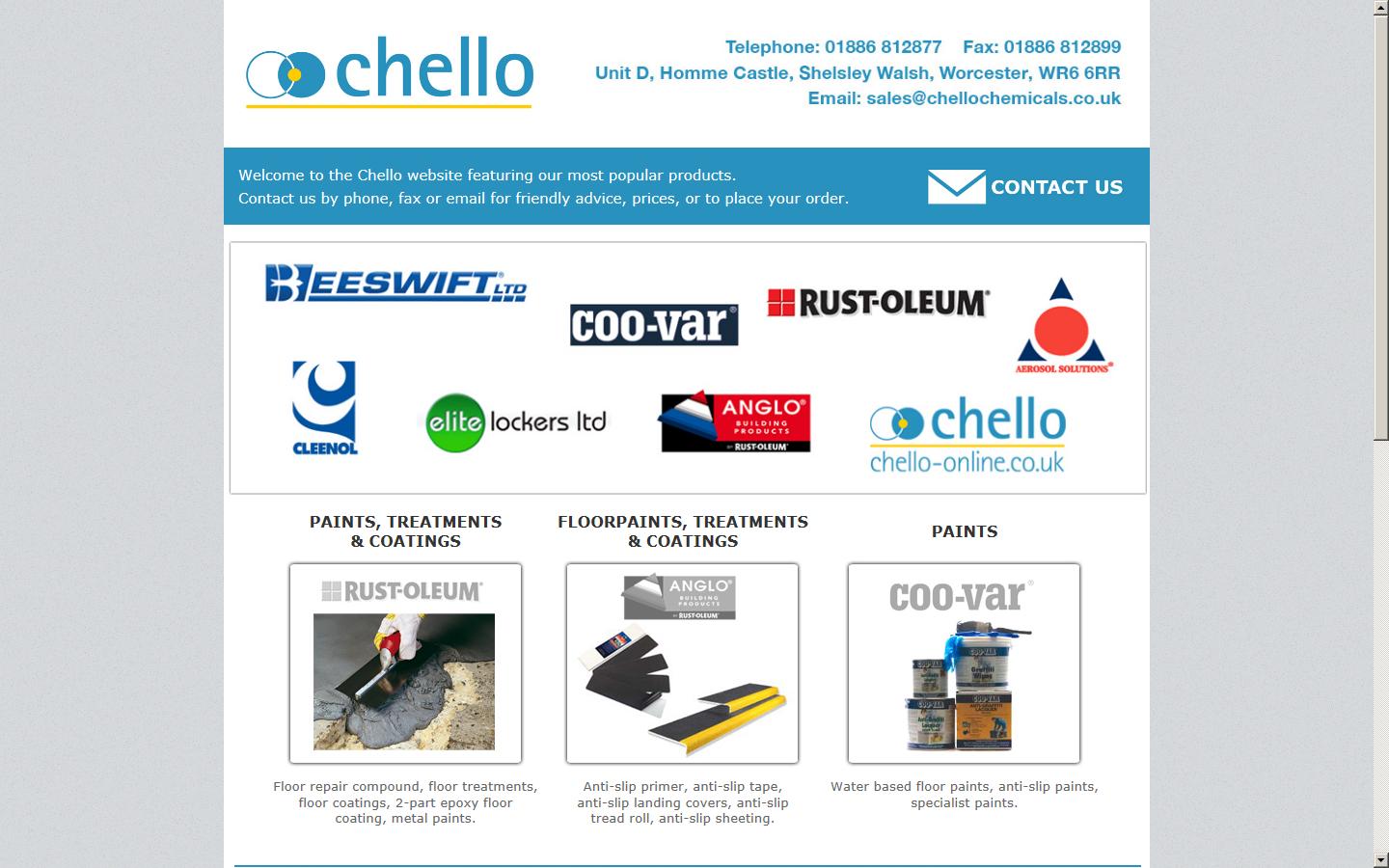 Chello Blended Chemicals Website