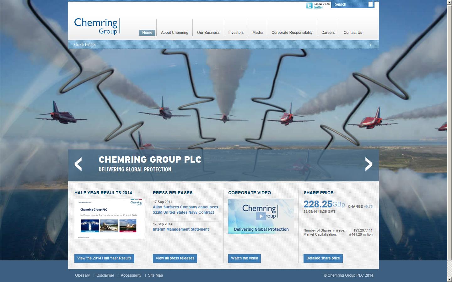 Chemring Group PLC  Website