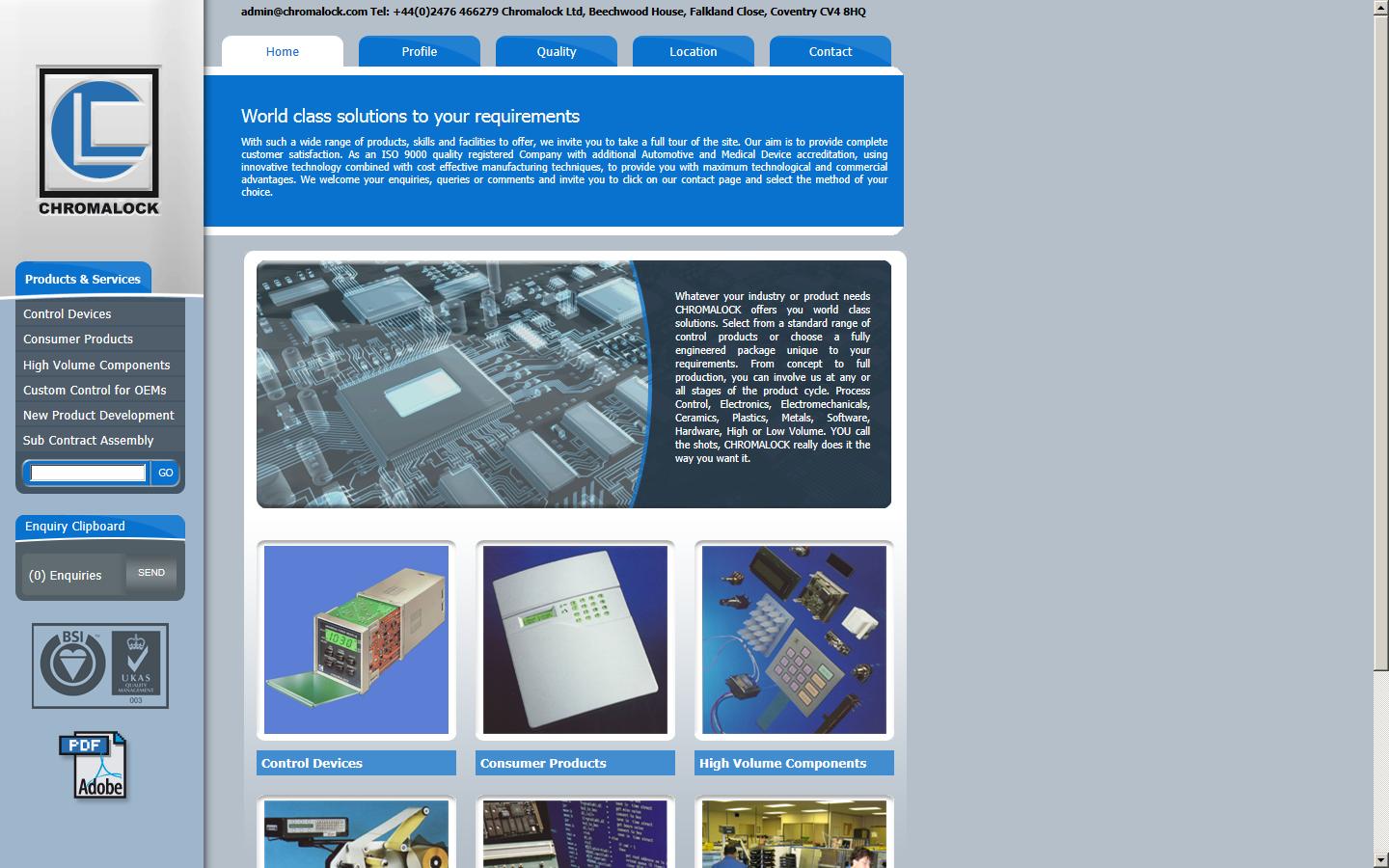 Chromalock Ltd Website