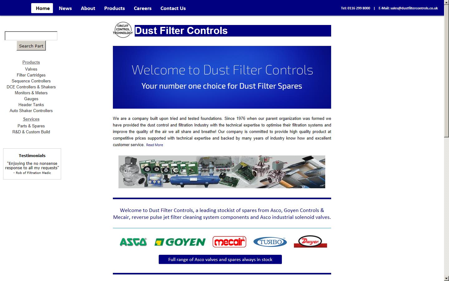 Dust Filter Controls Website