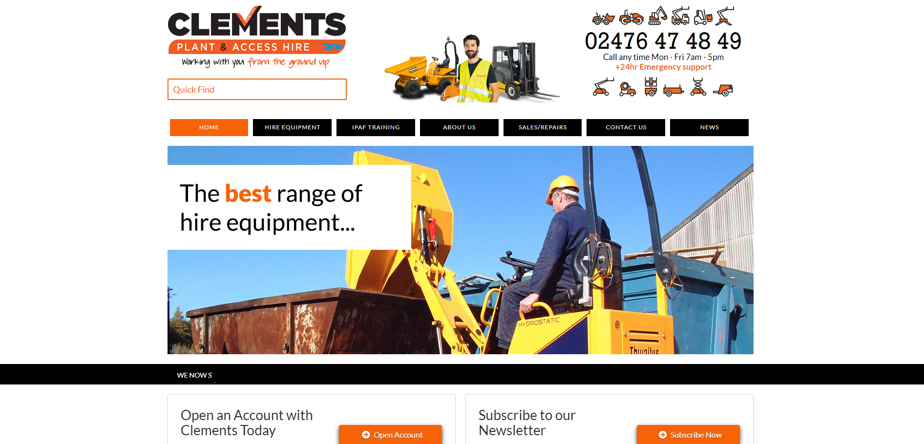 Clements Plant and Tool Hire Ltd Website